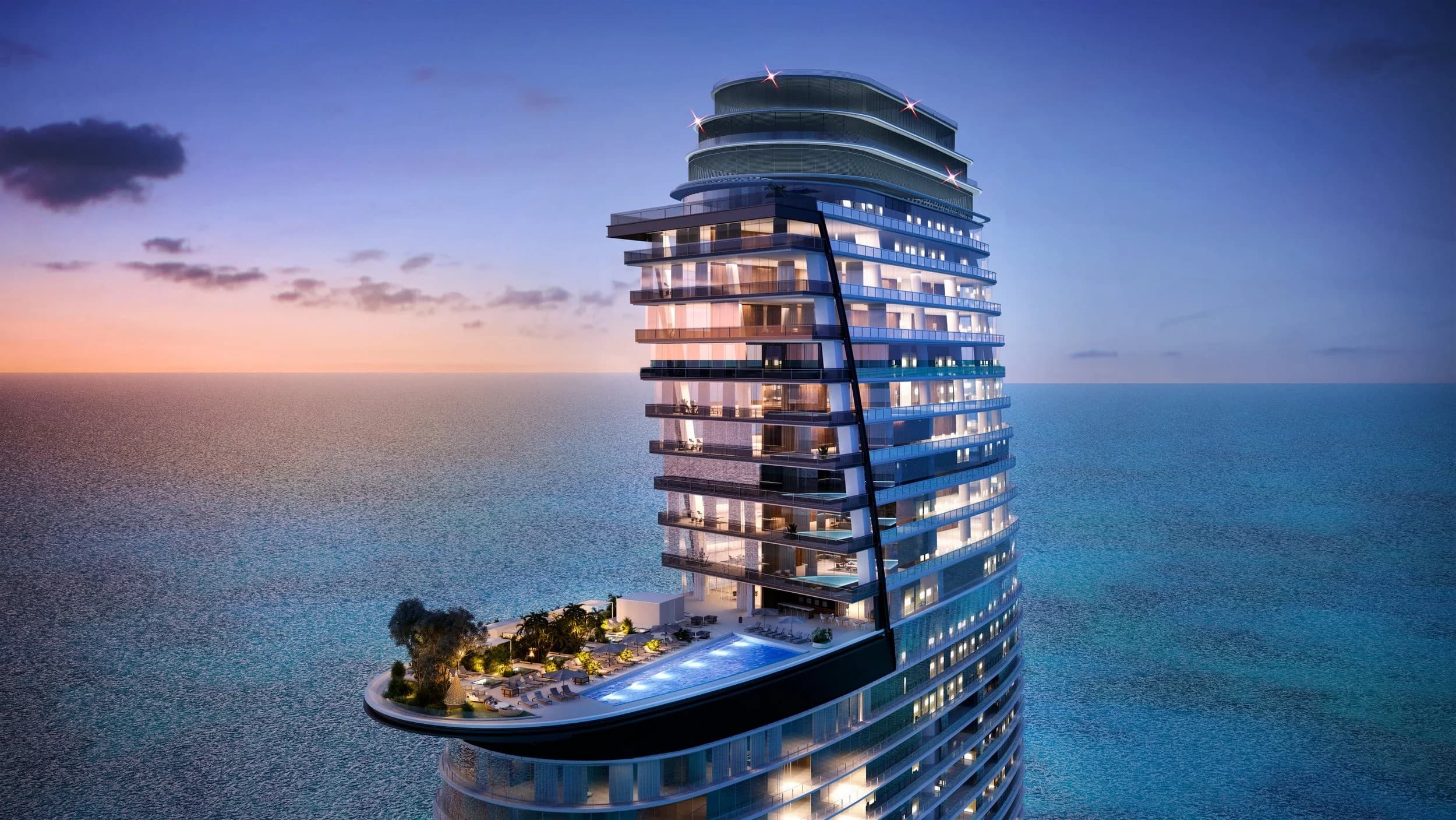 Rendering of the tower crown and pool terrace