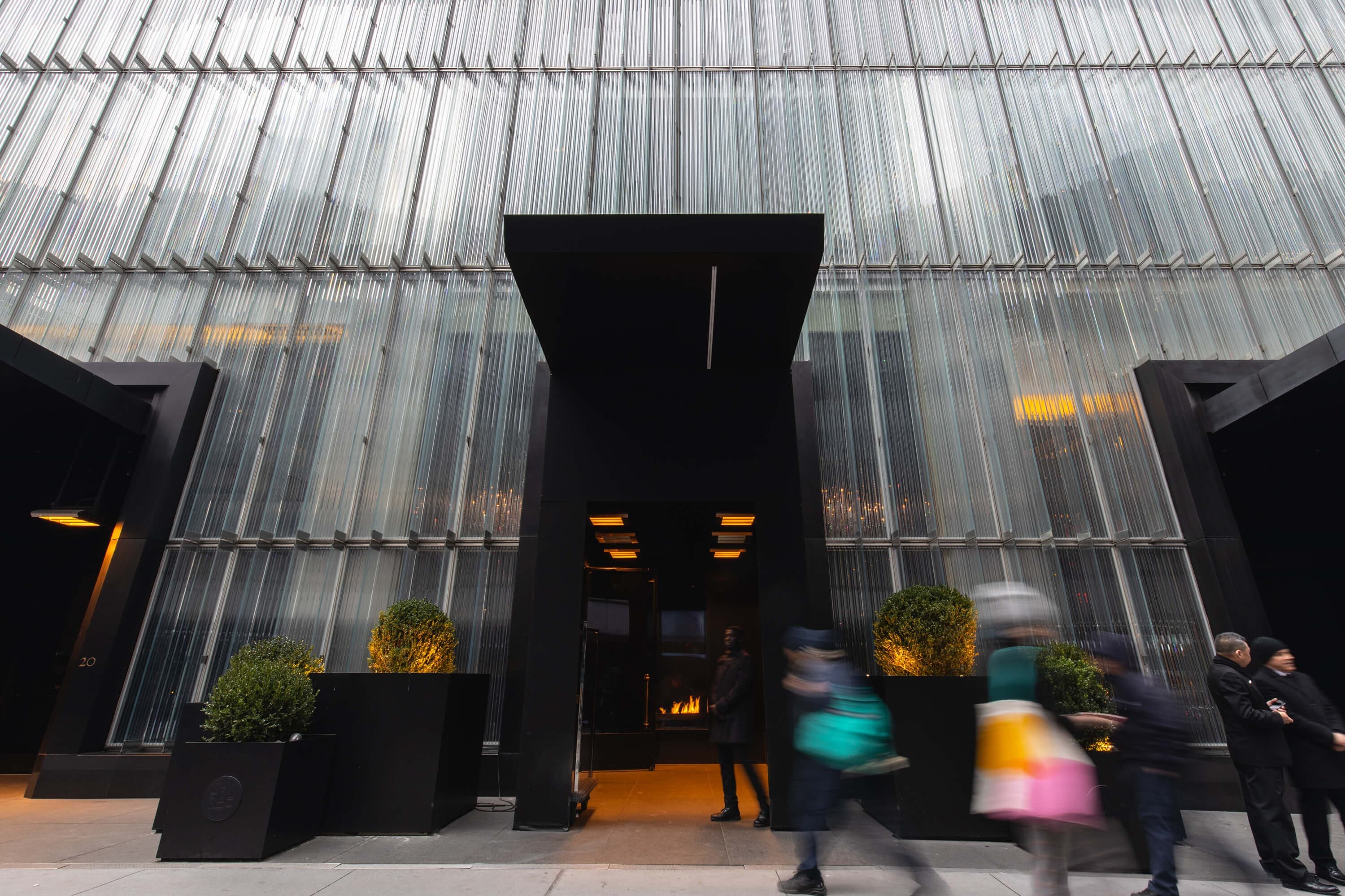 Entrance to the hotel and residences on West 53rd Street
