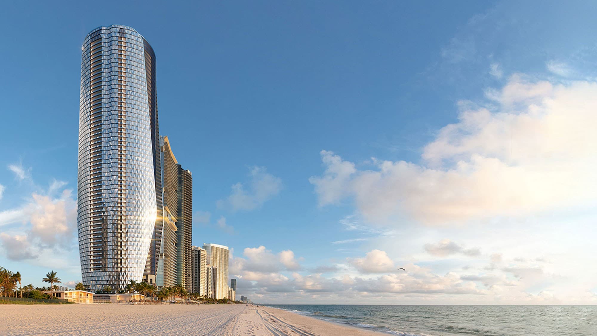 Rendering of the tower seen from the beach