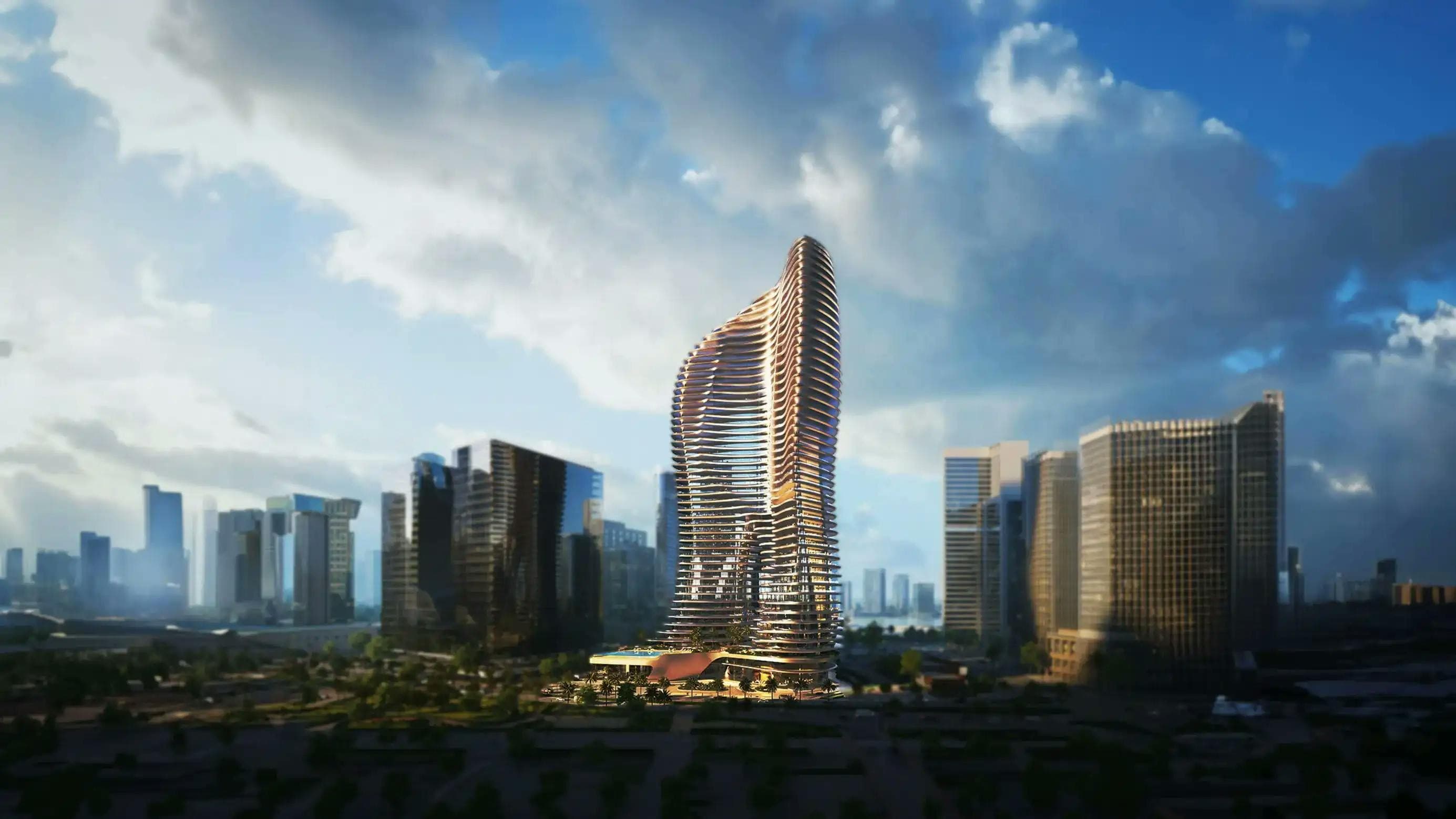 The tower above Business Bay, Dubai
