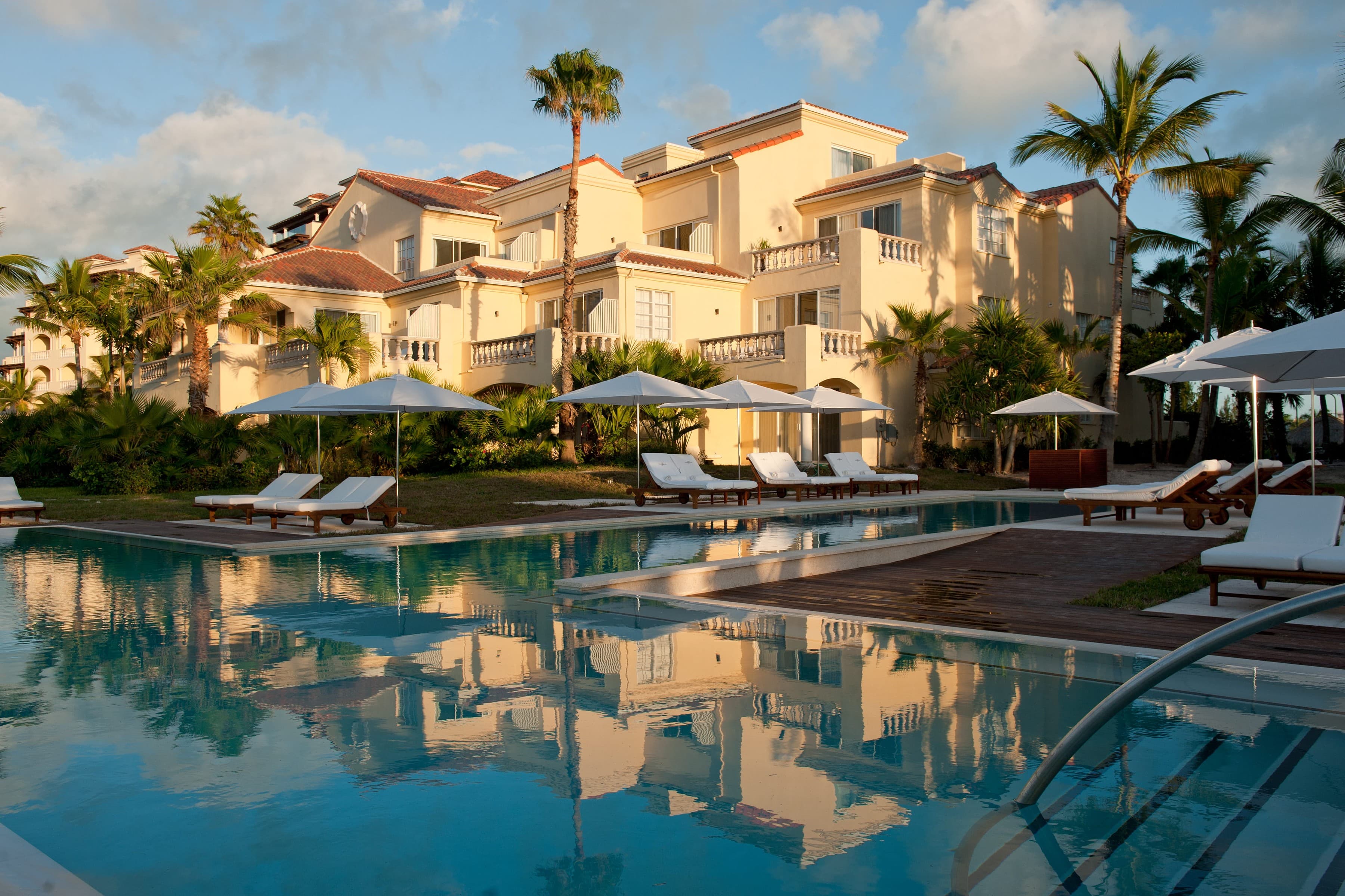 Hotel building and pool at Grace Bay Club