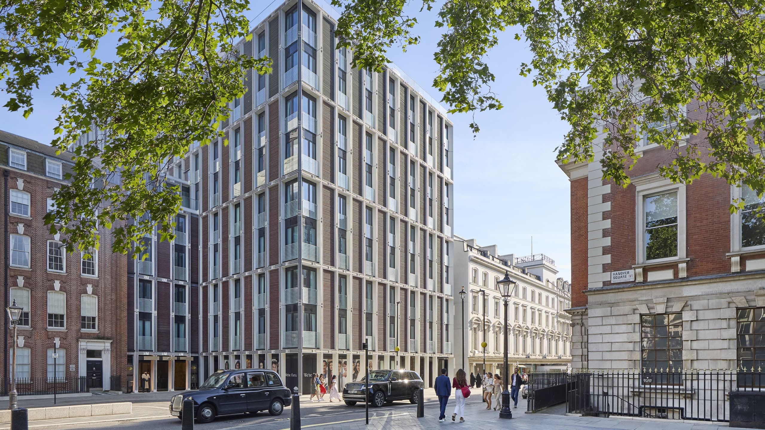 Building exterior on Hanover Square, Mayfair