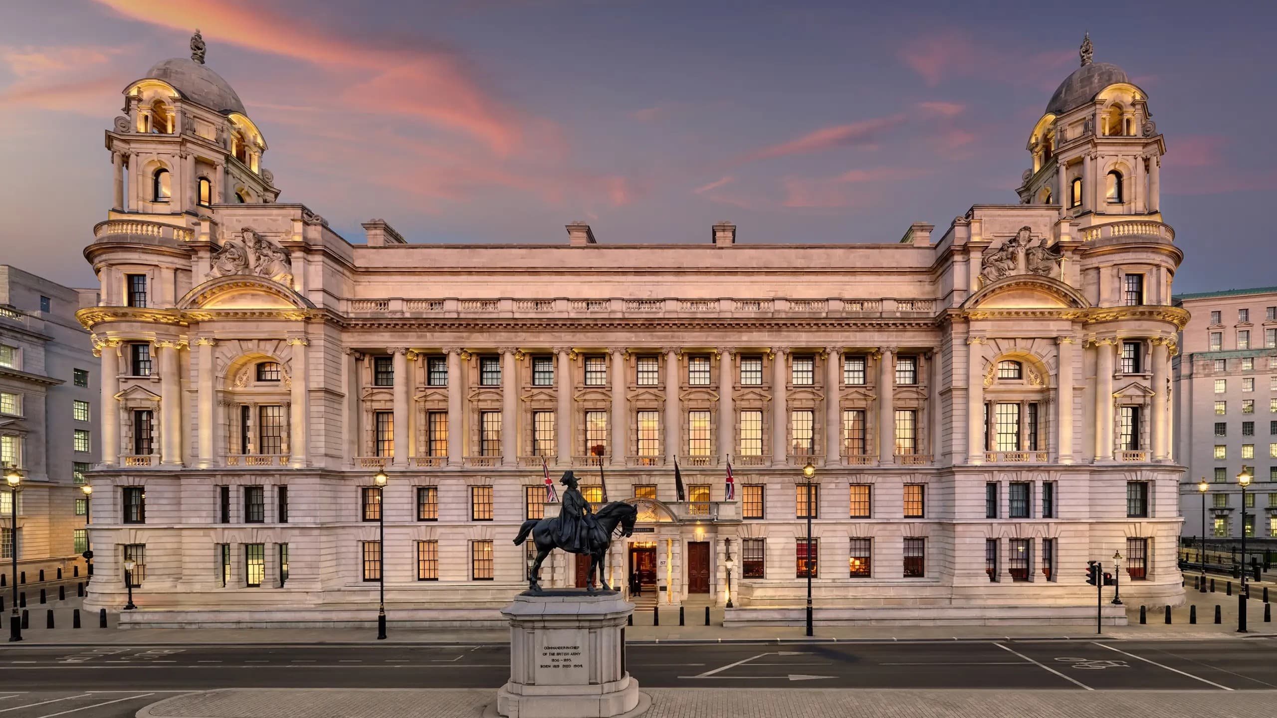 The Old War Office on Whitehall at dusk