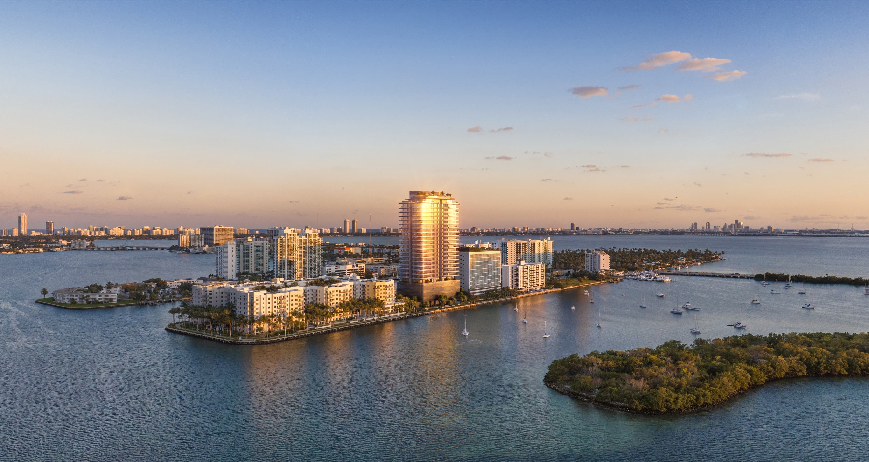 Aerial view of the tower on North Bay Village