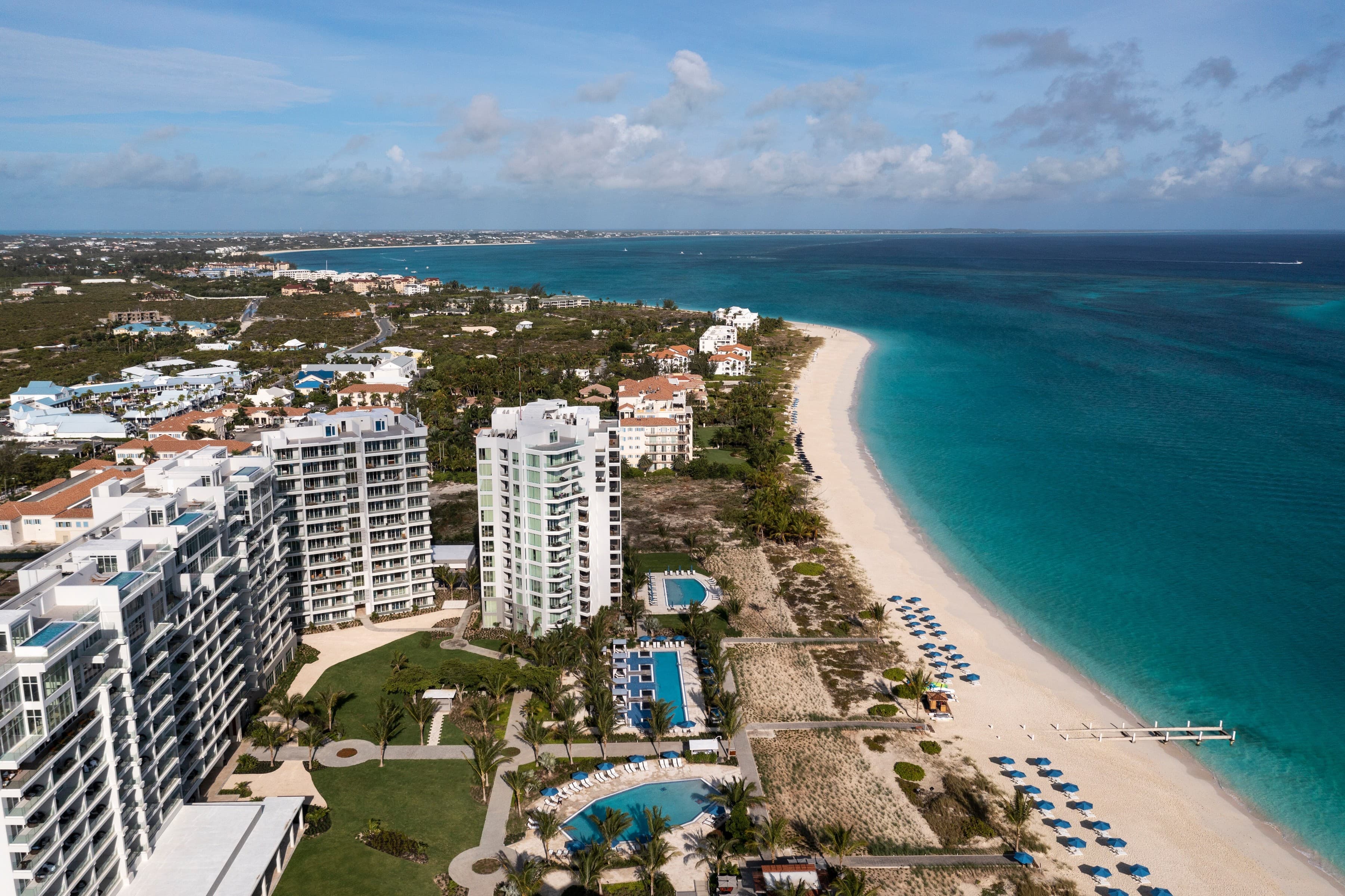 Aerial view of the Turks and Caicos residences