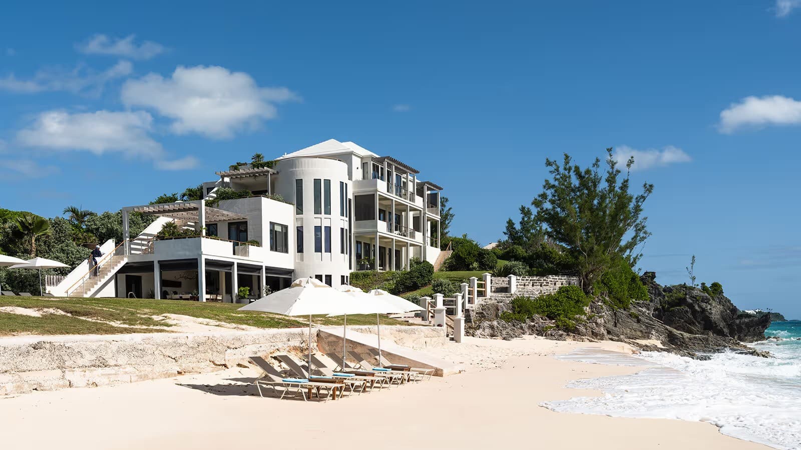 The Residence seen from its private beach