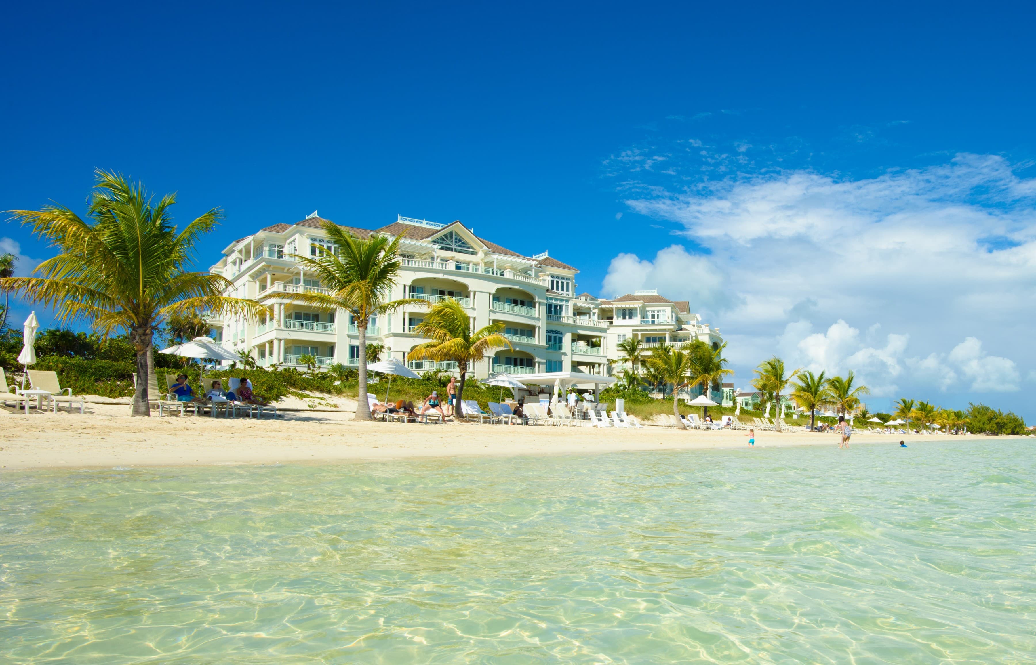 The resort buildings seen from the water