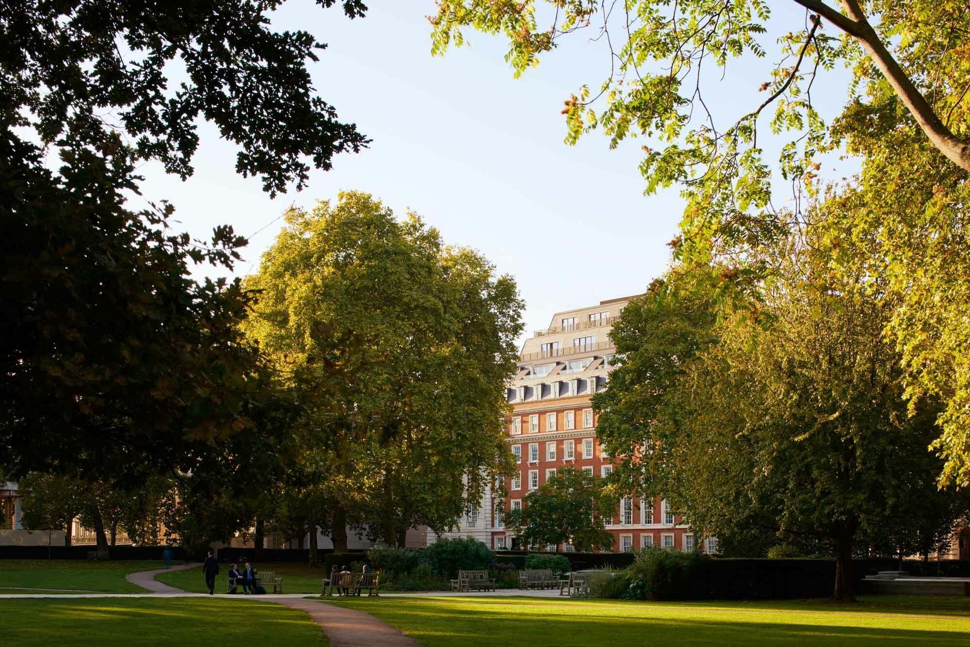 Grosvenor Square gardens with the building beyond