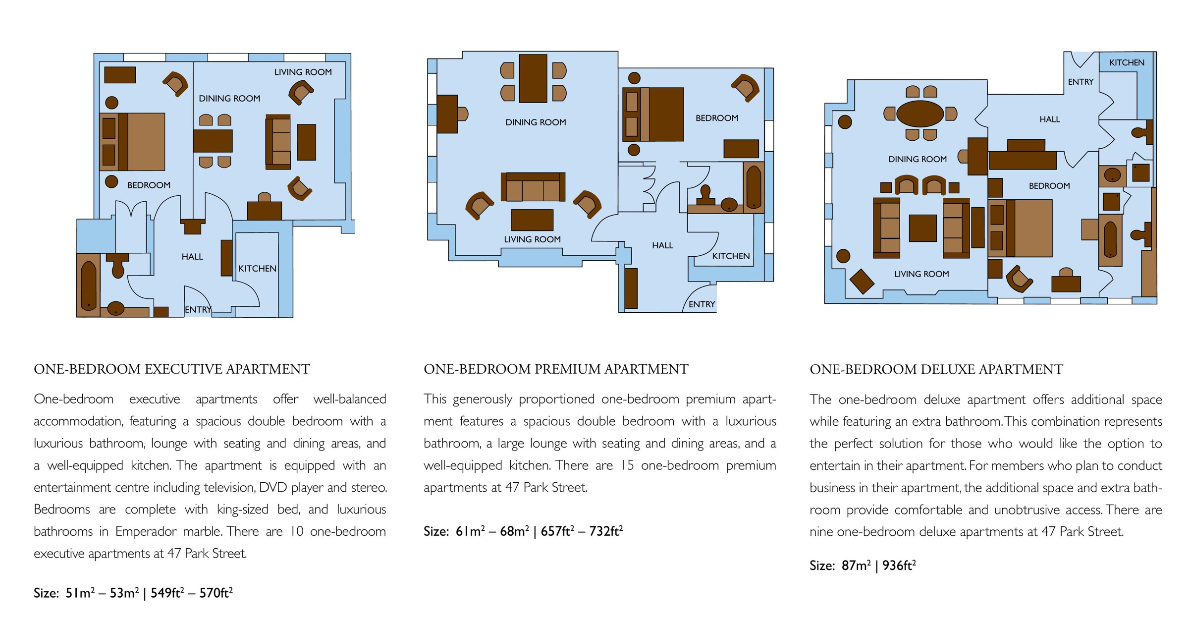 47 Park Street — One-Bedroom Executive floorplan 1